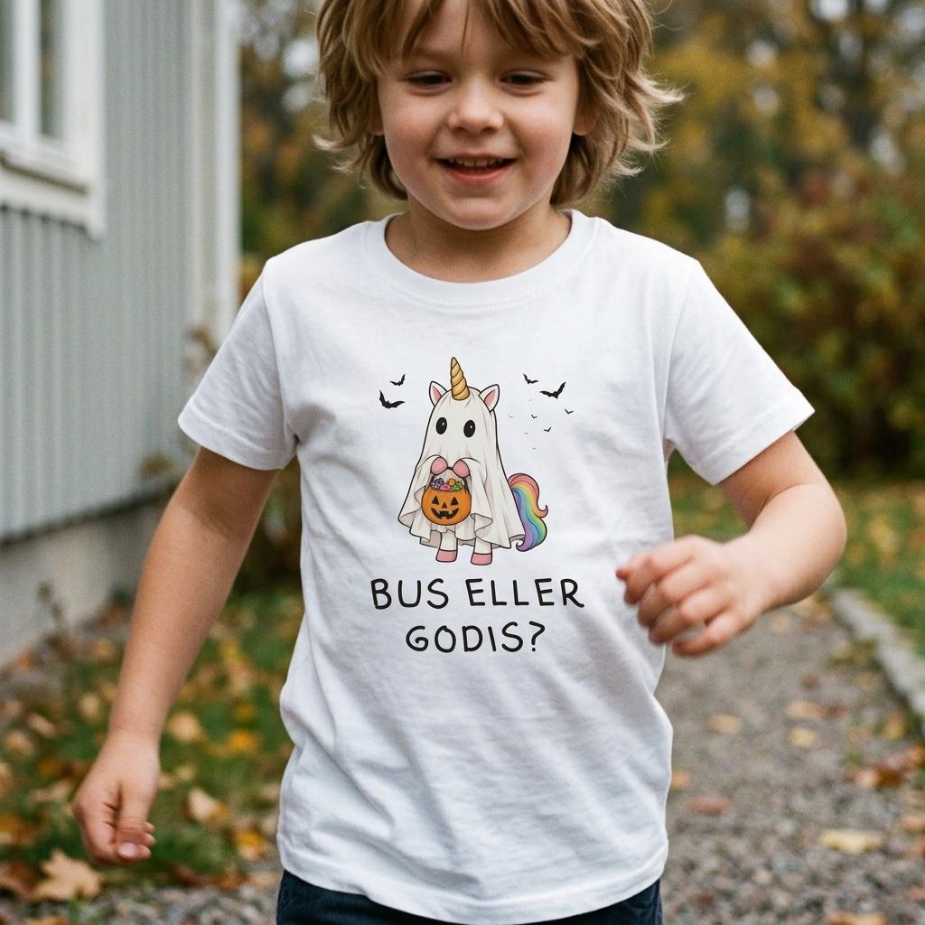 Barn t-shirt - Bus eller Godis (halloween edition) - Pyntat - Presenter och vardagsprodukter med personlighet
