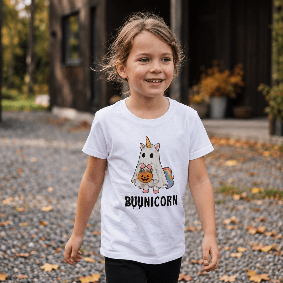 Barn t-shirt - BUUnicorn (halloween edition) - Pyntat - Presenter och vardagsprodukter med personlighet