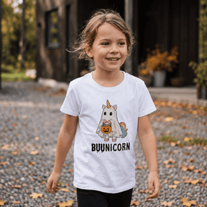 Barn t-shirt - BUUnicorn (halloween edition) - Pyntat - Presenter och vardagsprodukter med personlighet