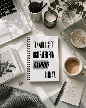 Rolig notebook med citat för den eviga att-göra-listan – från Pyntat.