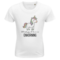 Barn t-shirt med enhörningstryck och texten "Det enda jag vill ha är en enhörning".