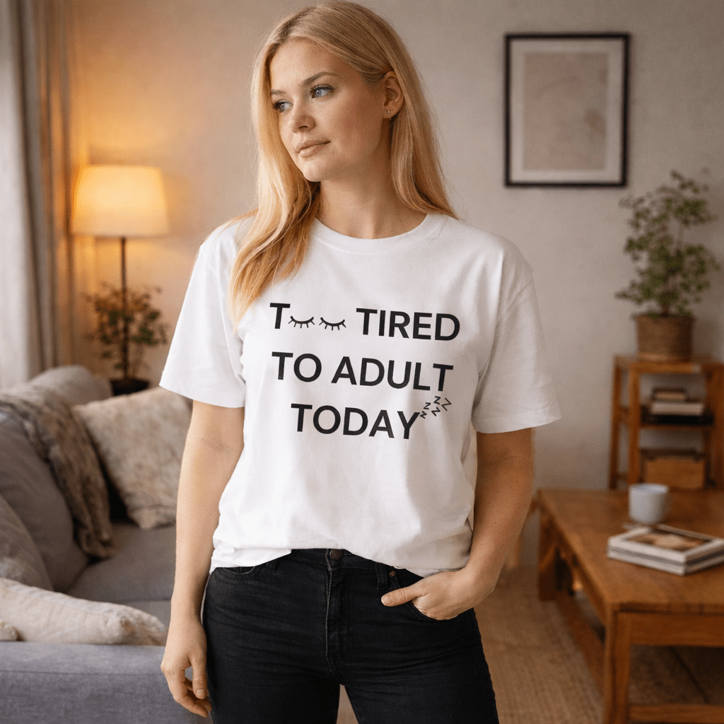 Too tired to adult today - Pyntat - Tygpåsar med citat, presenter och uttryck att matcha med familj och vänner