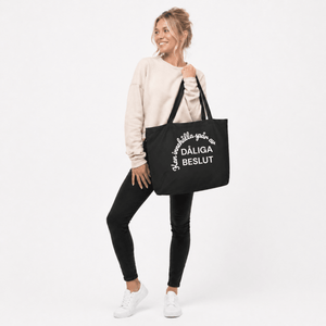 Tygpåse XL - Kan innehålla spår av - Pyntat - Tygpåsar med citat, presenter och uttryck att matcha med familj och vänner
